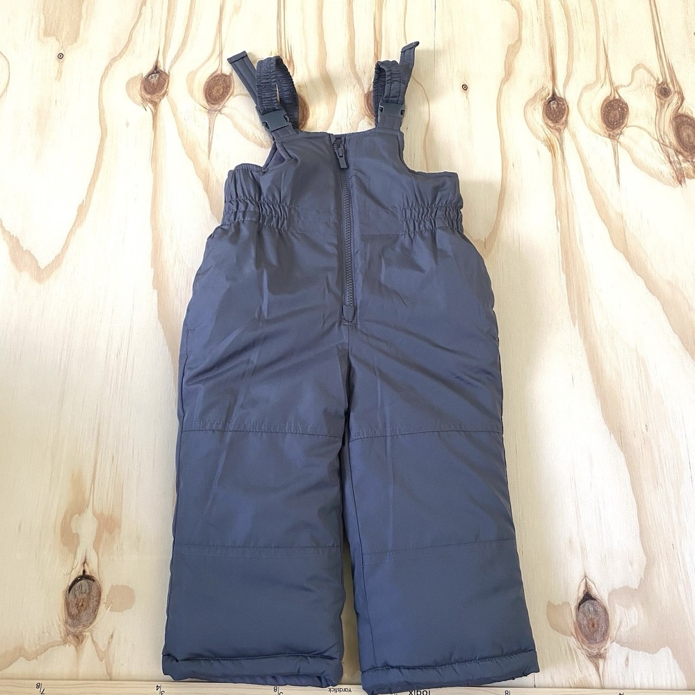 Carter's Bib Snow Pants Toddler Baby Zip Overalls Size 2T Gray